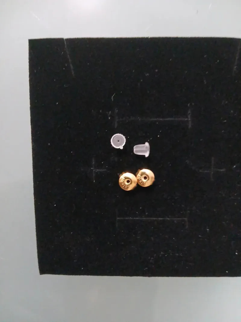 Aretes Perla Grande Acero Dorado