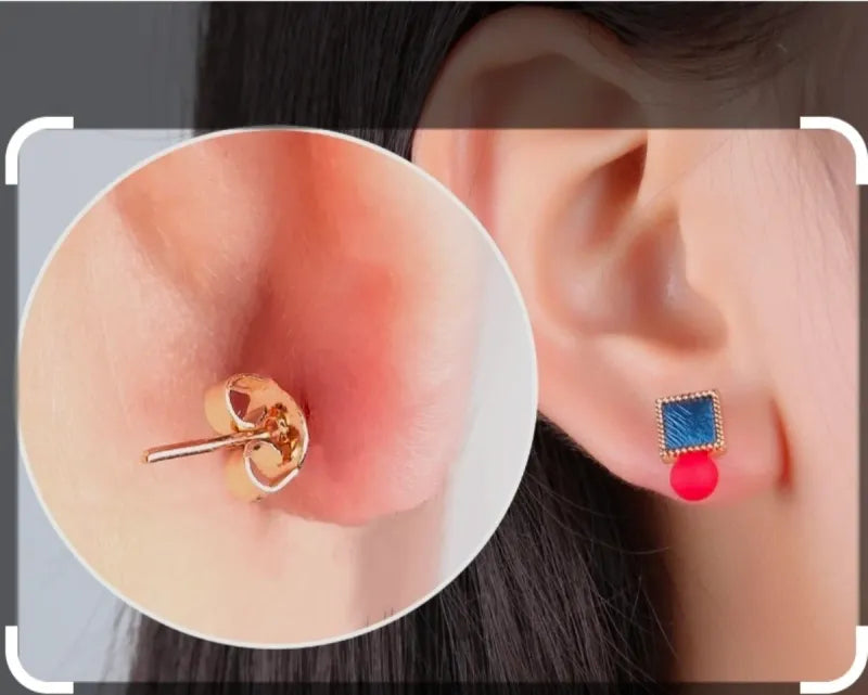 Aretes Perla Grande Acero Dorado
