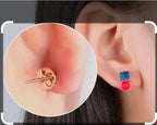 Aretes Perla Grande Acero Dorado