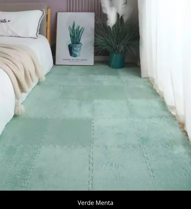 Alfombra Puzzle Suelo 30x30cm Menta Fleece