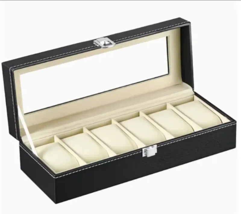 Organizador de Relojes 6 Compartimentos Negro