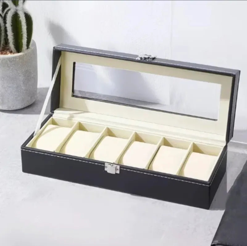 Organizador de Relojes 6 Compartimentos Negro