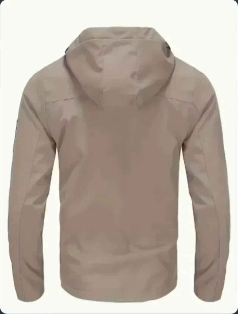 Chaqueta Beige Ligera con Capucha