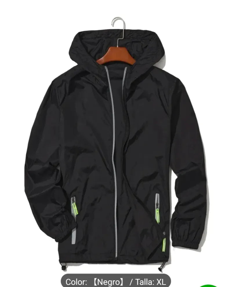 Chaqueta Verano Negra con Capucha Talla L y XL