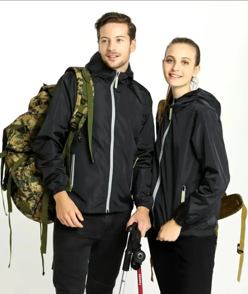 Chaqueta Verano Negra con Capucha Talla L y XL