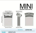 Memoria USB Mini Metal Negro/Plata, 2 Modelos