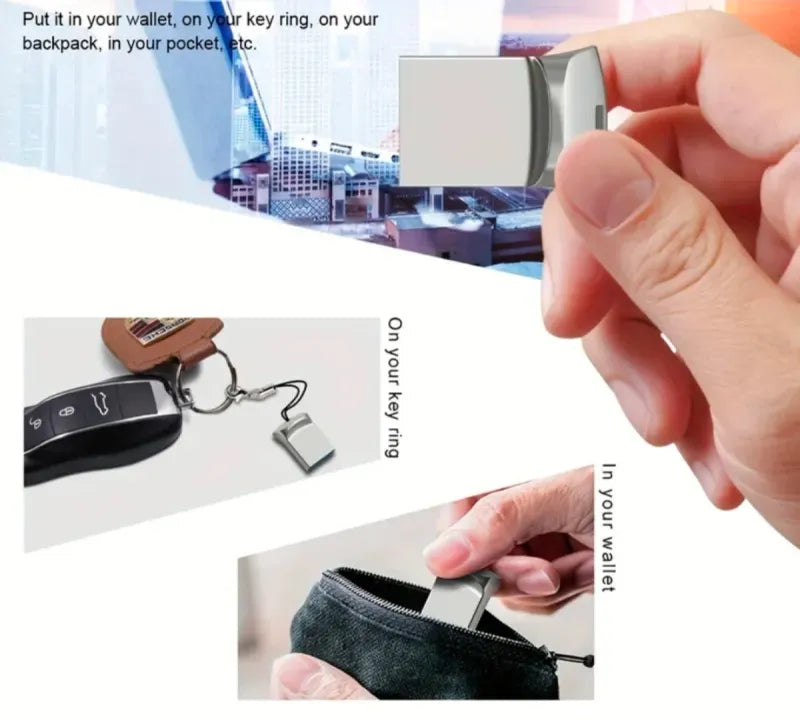Memoria USB Mini Metal Negro/Plata, 2 Modelos