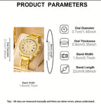 Reloj de Cuarzo Rosa Dorado Mujer