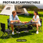 Mesa Camping Plegable 120cm con Almacenamiento