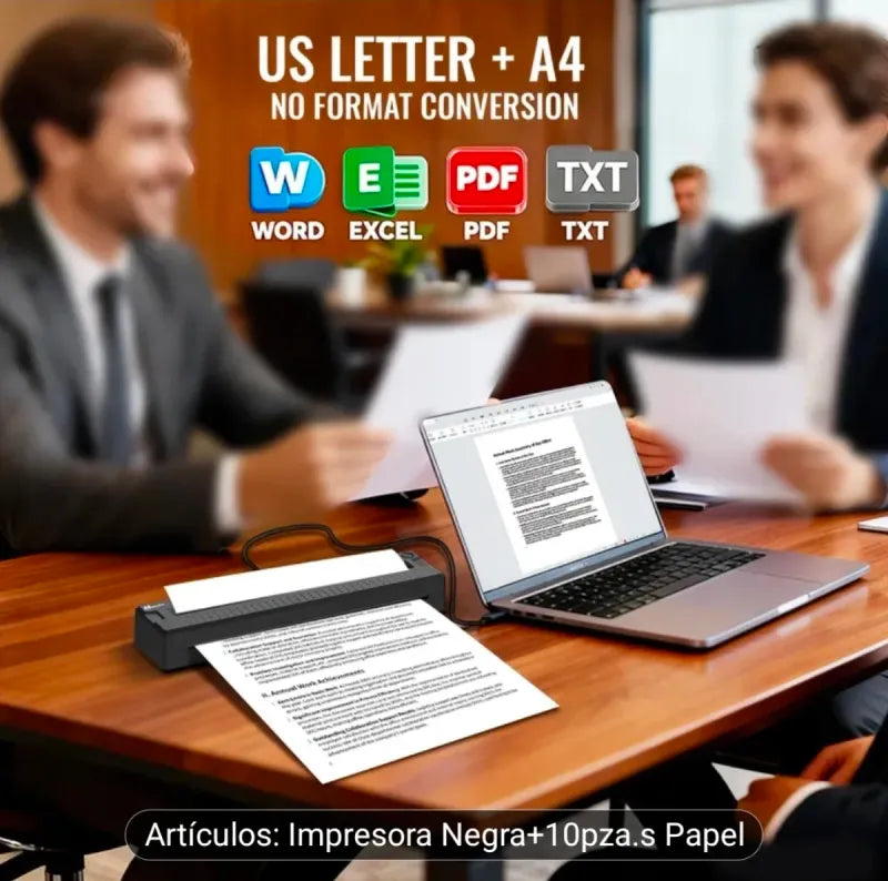 Impresora Térmica Negra + Papel