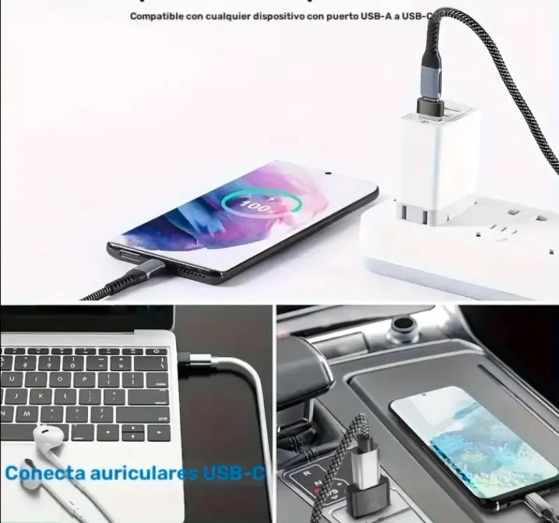 4 Adaptadores USB C, Micro USB, USB A