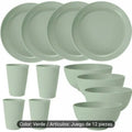 Juego Vajilla Verde 12 Piezas