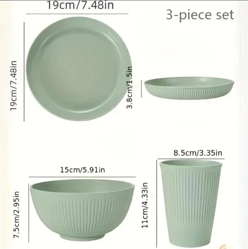 Juego Vajilla Verde 12 Piezas
