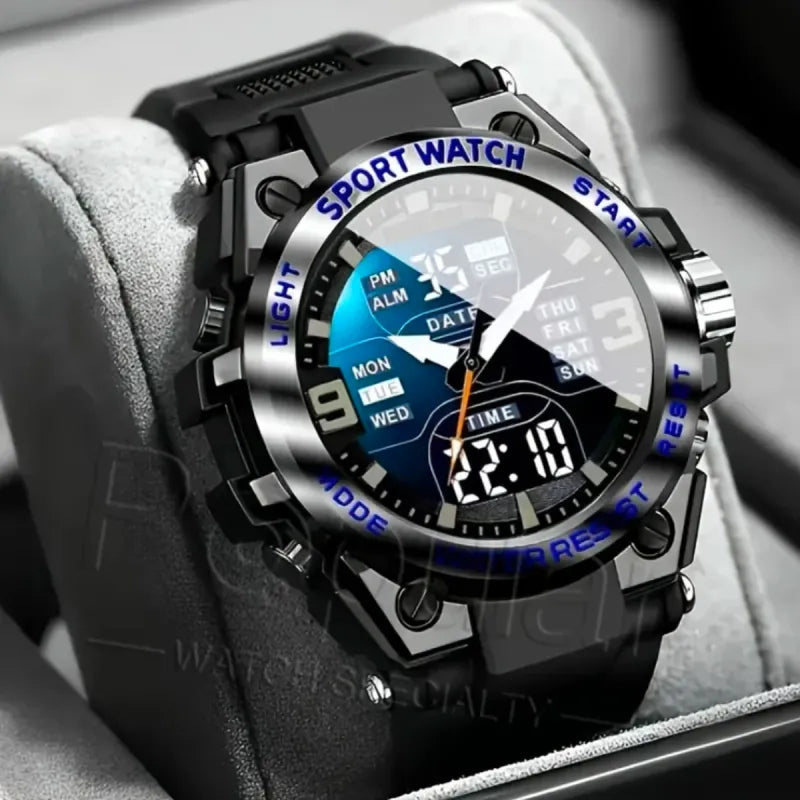 Reloj Deportivo Negro Aleación Acero Espectacular