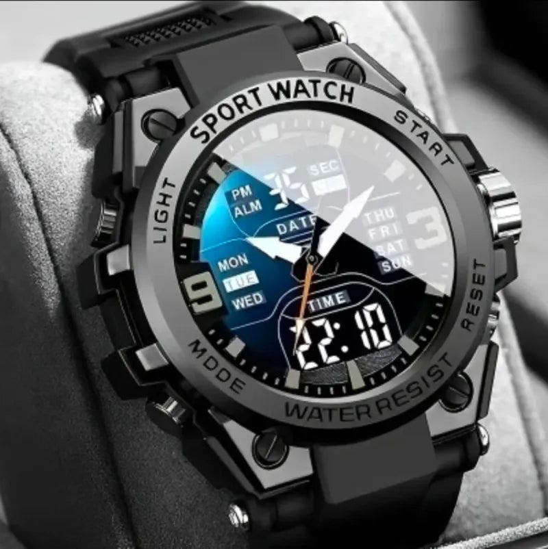 Reloj Deportivo Negro Aleación Acero Espectacular