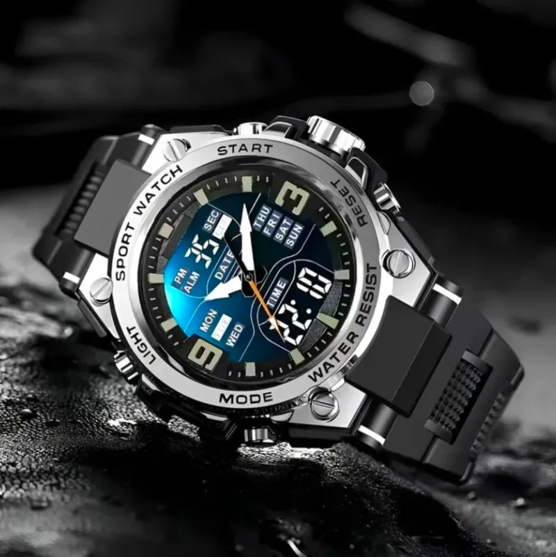 Reloj Deportivo Negro Aleación Acero Espectacular