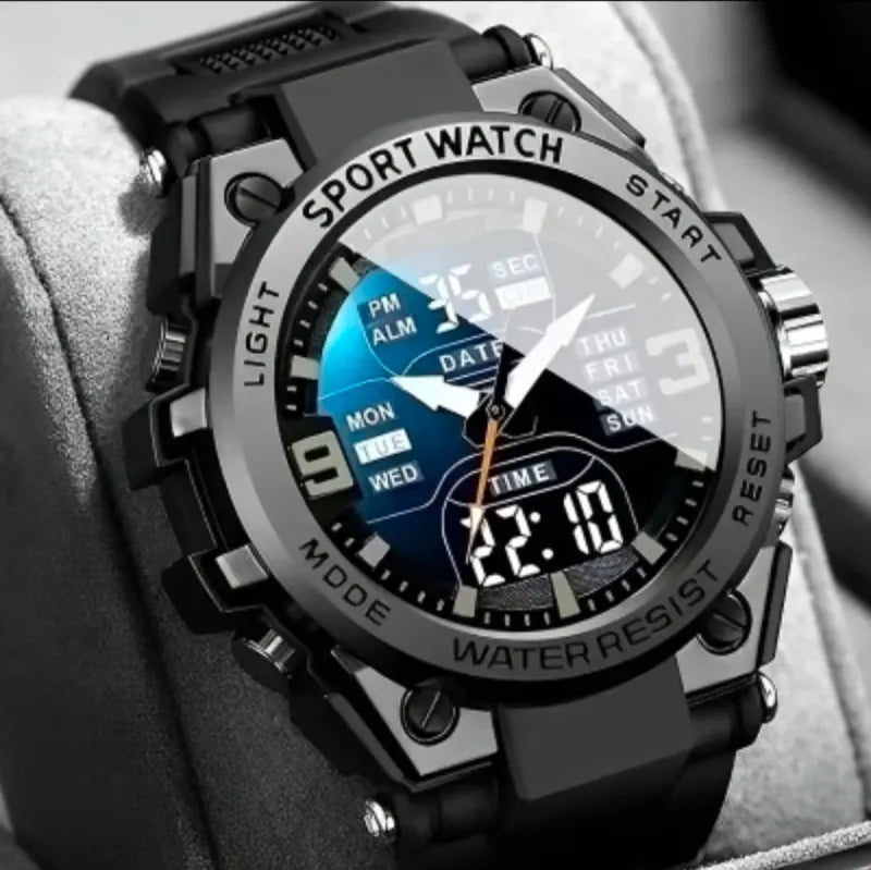 Reloj Deportivo Negro Aleación Acero Espectacular