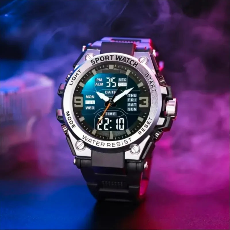 Reloj Deportivo Negro Aleación Acero Espectacular