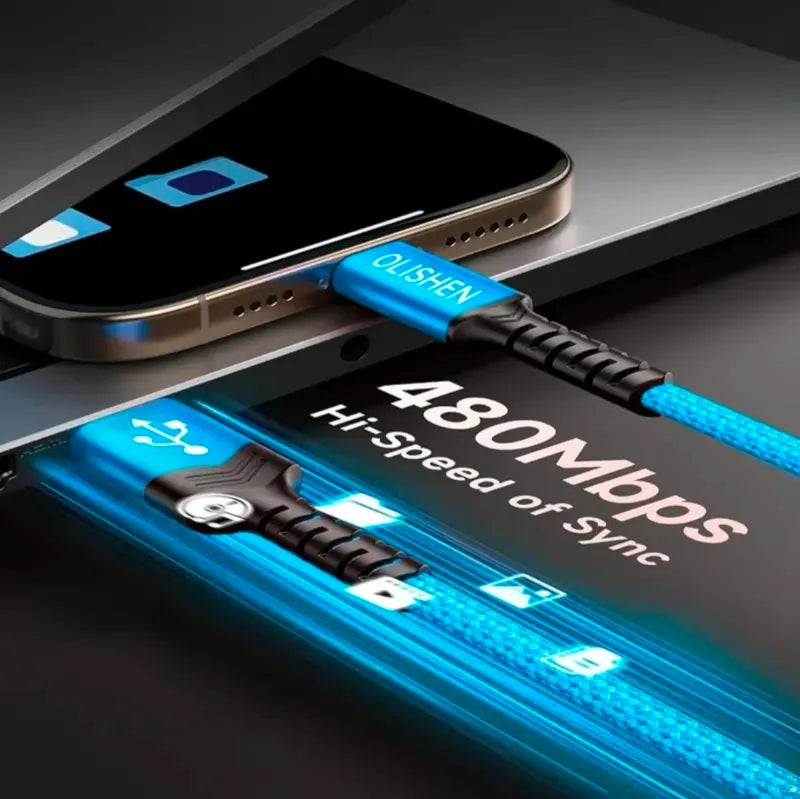 Cable Carga Rápida USB-A a USB-C OLISHEN de 1 metr