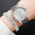 Reloj Geneva Mujer Elegante Plata y Blanco