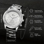 Reloj Geneva Mujer Elegante Plata y Blanco