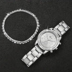 Reloj Geneva Mujer Elegante Plata y Blanco