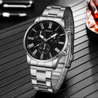 Reloj Geneva Elegante Negro y Plateado