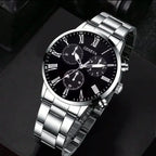 Reloj Geneva Elegante Negro y Plateado