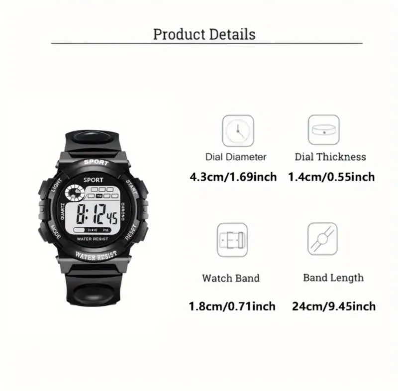 Reloj Deportivo Digital Sport Negro/Rojo