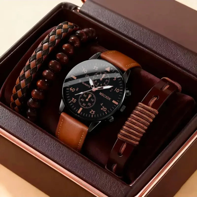 Reloj Marrón Hombre 3 Manillas