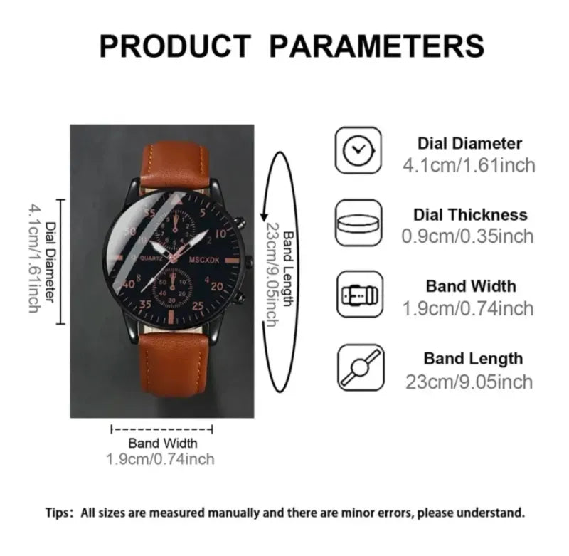 Reloj Marrón Hombre 3 Manillas