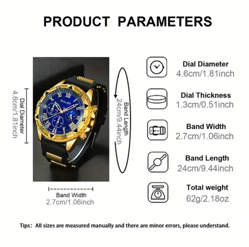 Reloj KULLEN Hombre Azul y Dorado ó Negro y Dorado