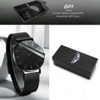 Reloj Minimalista Negro Diseño Circular