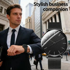 Reloj Minimalista Negro Diseño Circular