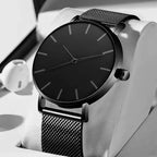 Reloj Minimalista Negro Diseño Circular