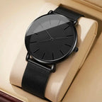 Reloj Minimalista Negro Diseño Circular