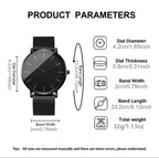 Reloj Minimalista Negro Diseño Circular