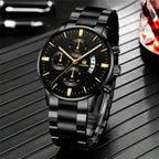 Reloj SHAARMS Acero Negro y Dorado Elegante