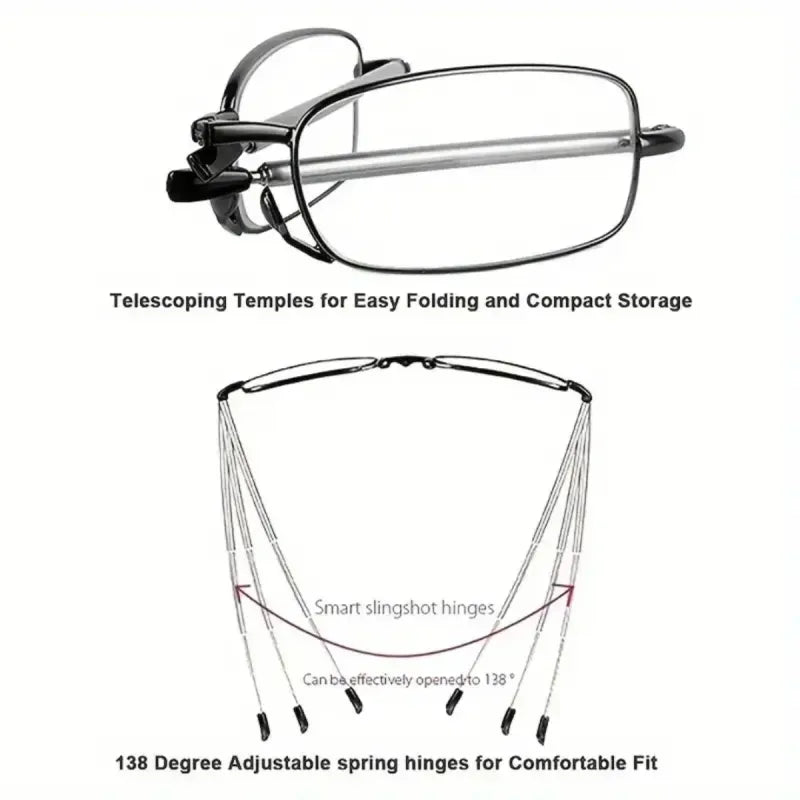 Gafas Lectura Elegantes Plegables Unisex  +100