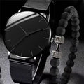 Reloj Cuarzo Redondo Negro Adicional Manilla