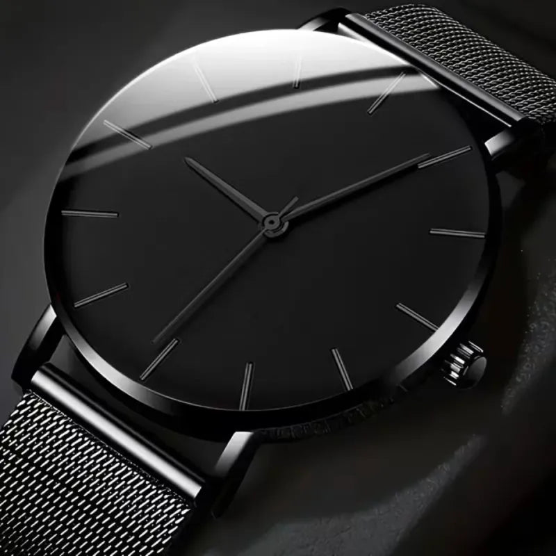Reloj Cuarzo Redondo Negro Adicional Manilla