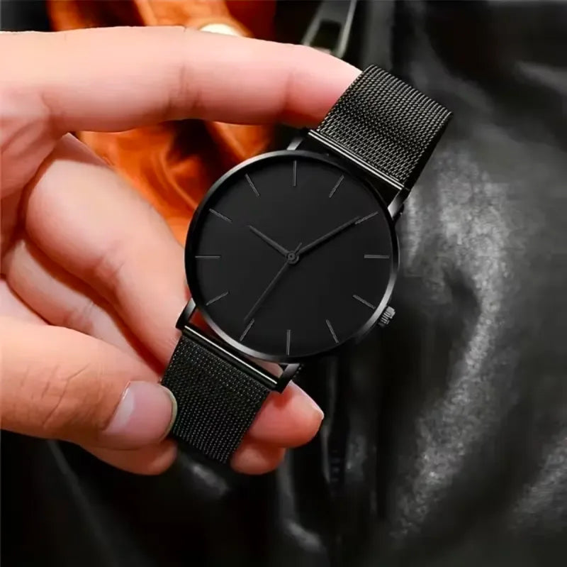 Reloj Cuarzo Redondo Negro Adicional Manilla