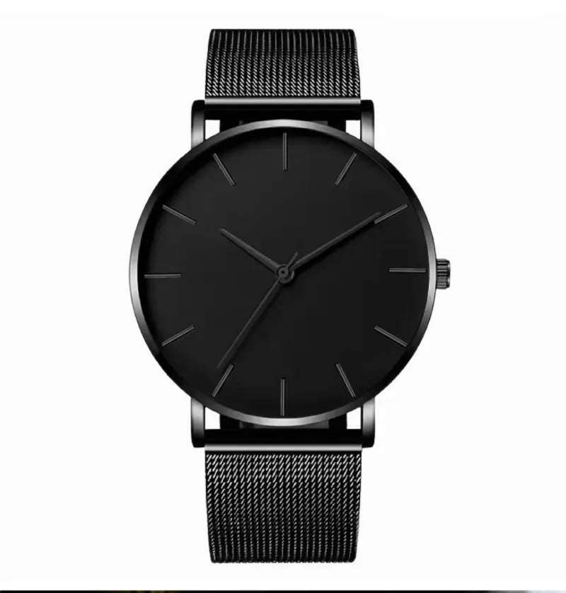 Reloj Cuarzo Redondo Negro Adicional Manilla