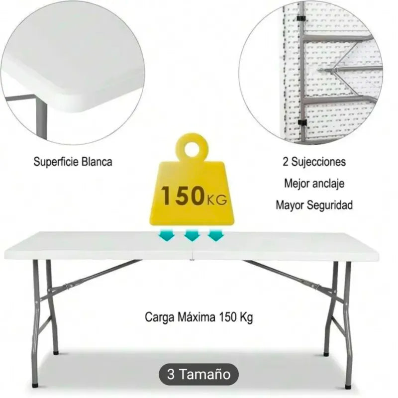 Mesa Plegable Resina Reforzada 1.50m