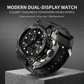Reloj Deportivo Dual-Display Negro