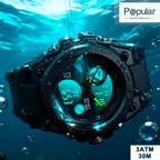 Reloj Deportivo Dual-Display Negro