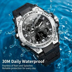 Reloj Deportivo Dual-Display Negro