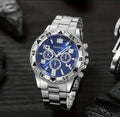Reloj Geneva Analógico Elegante Hombr Azul ó Plata