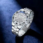 Reloj Geneva Analógico Elegante Hombr Azul ó Plata