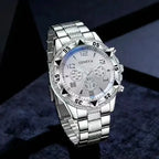 Reloj Geneva Analógico Elegante Hombr Azul ó Plata
